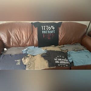 Men’s Patriotic America Nine Line Apparel Graphic Shirt Bundle, Size M